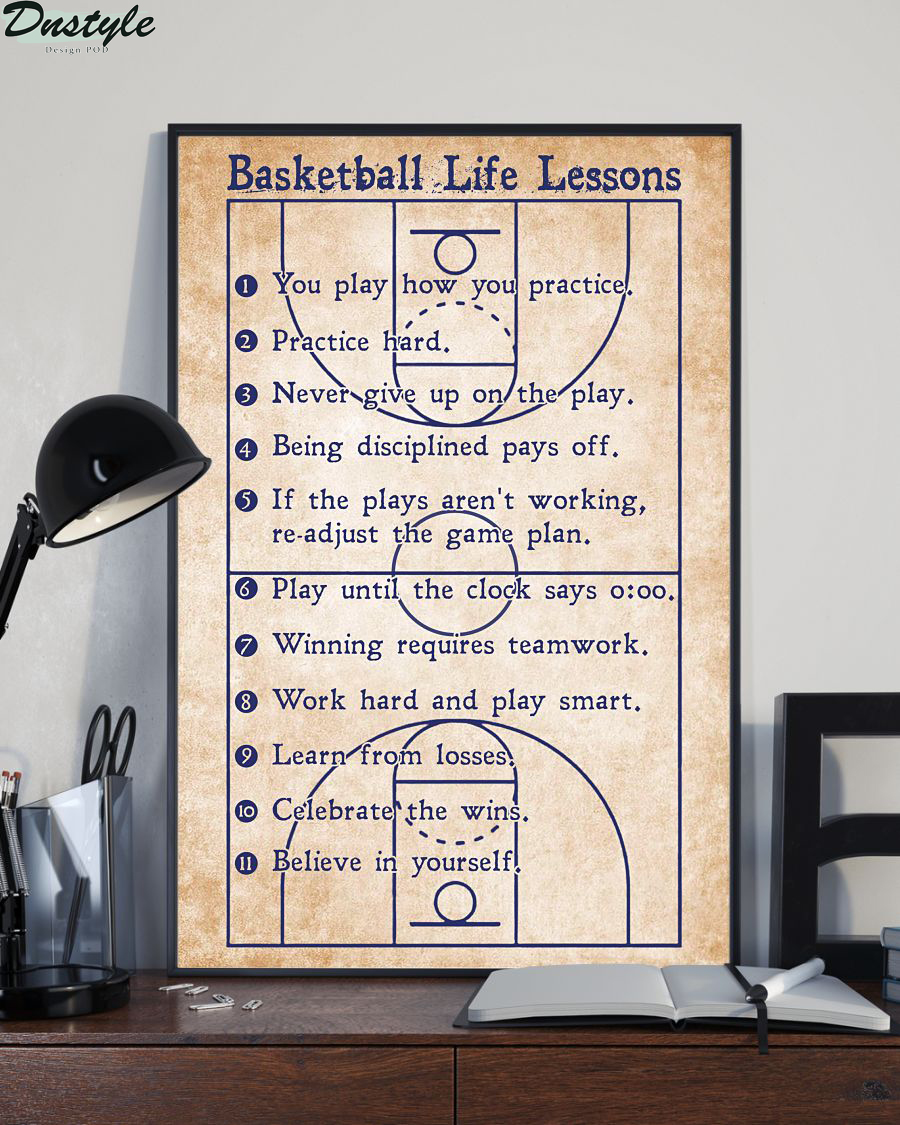 Basketball life lessons vertical poster
