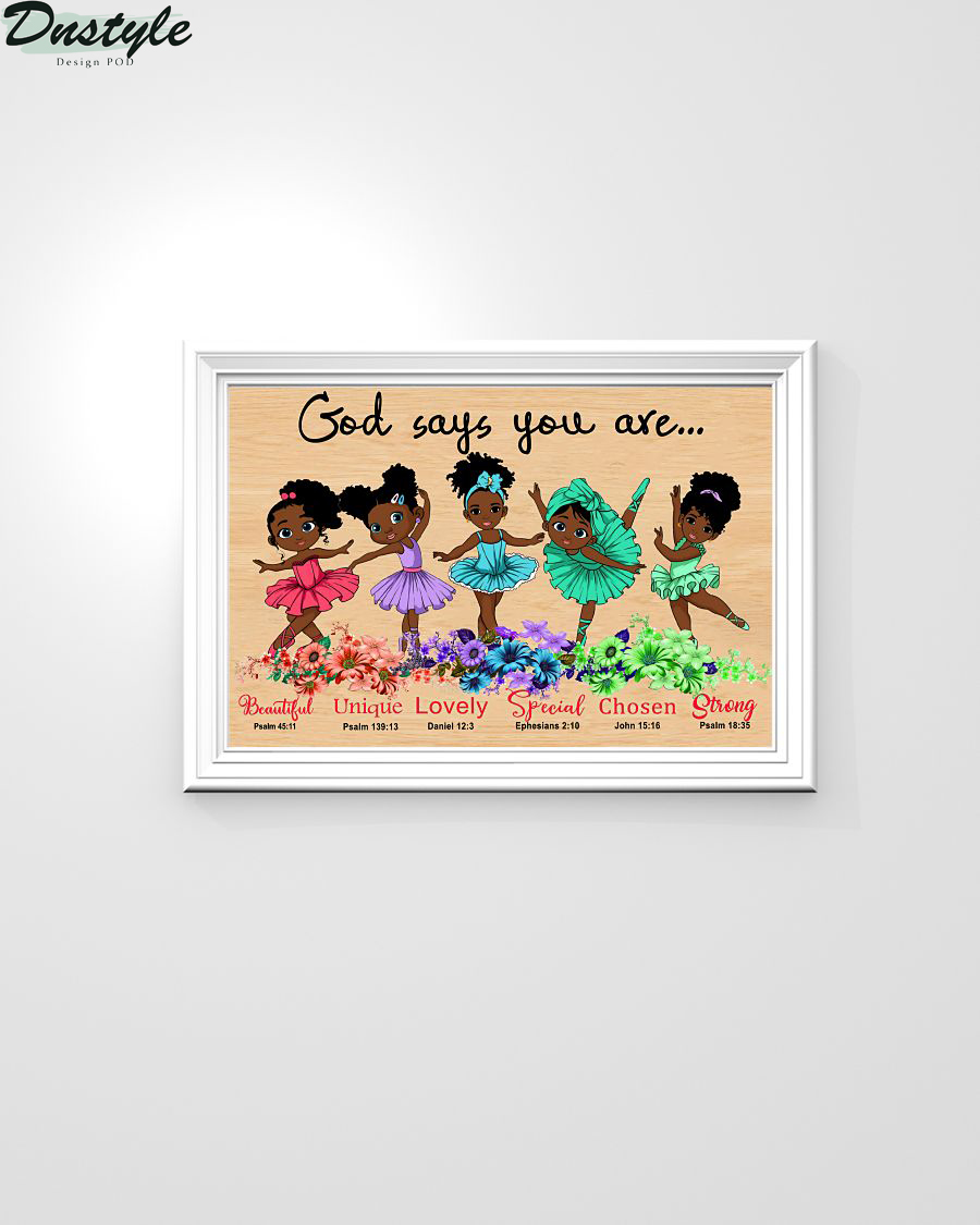Black girl ballet god says you are canvas 1