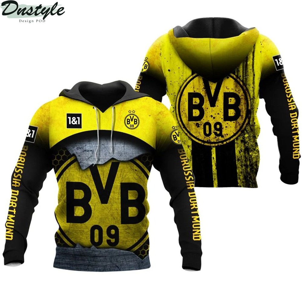 Borussia dortmund 3d all over printed hoodie