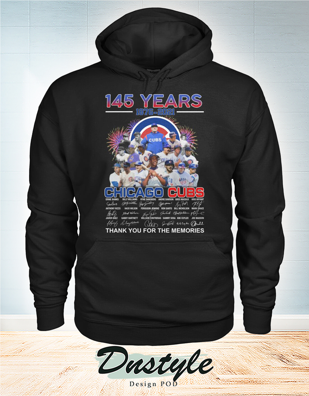 Chicago cubs 145 years signature thank you for the memories hoodie