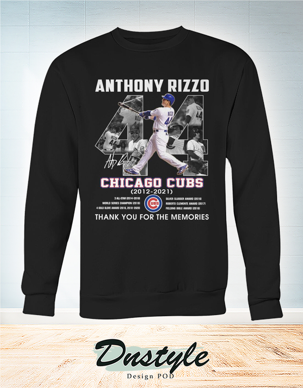 Chicago cubs Anthony Rizzo 44 signature thank you for the memories sweatshirt