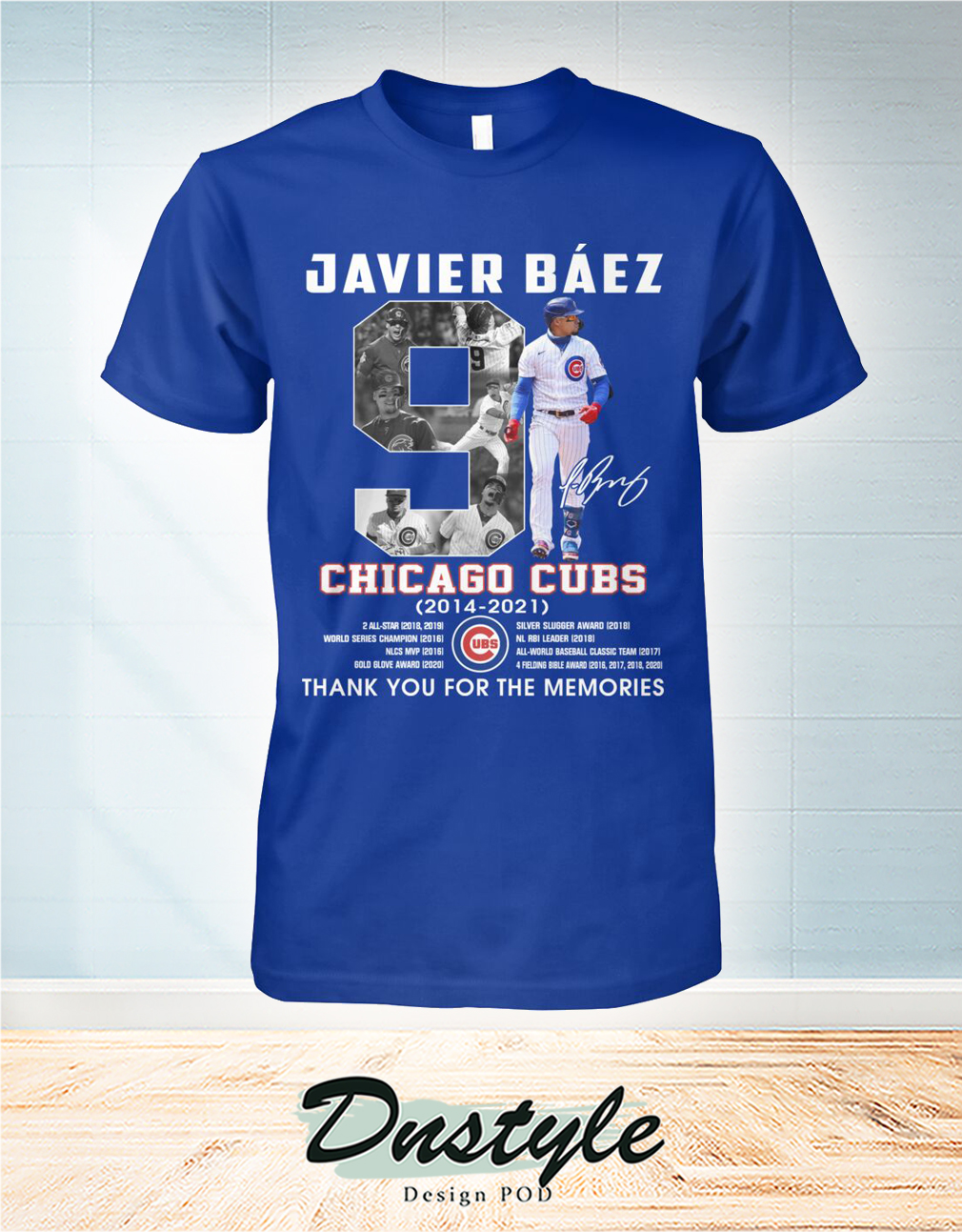 Chicago cubs Javier Báez 9 signature thank you for the memories shirt