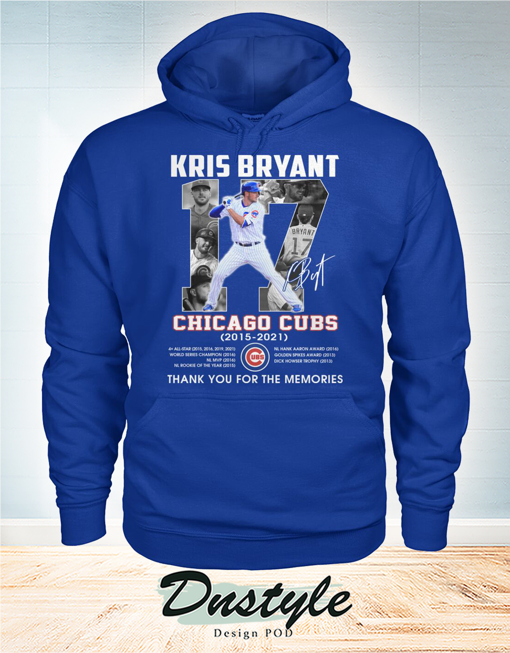 Chicago cubs Kris Bryant 17 signature thank you for the memories hoodie