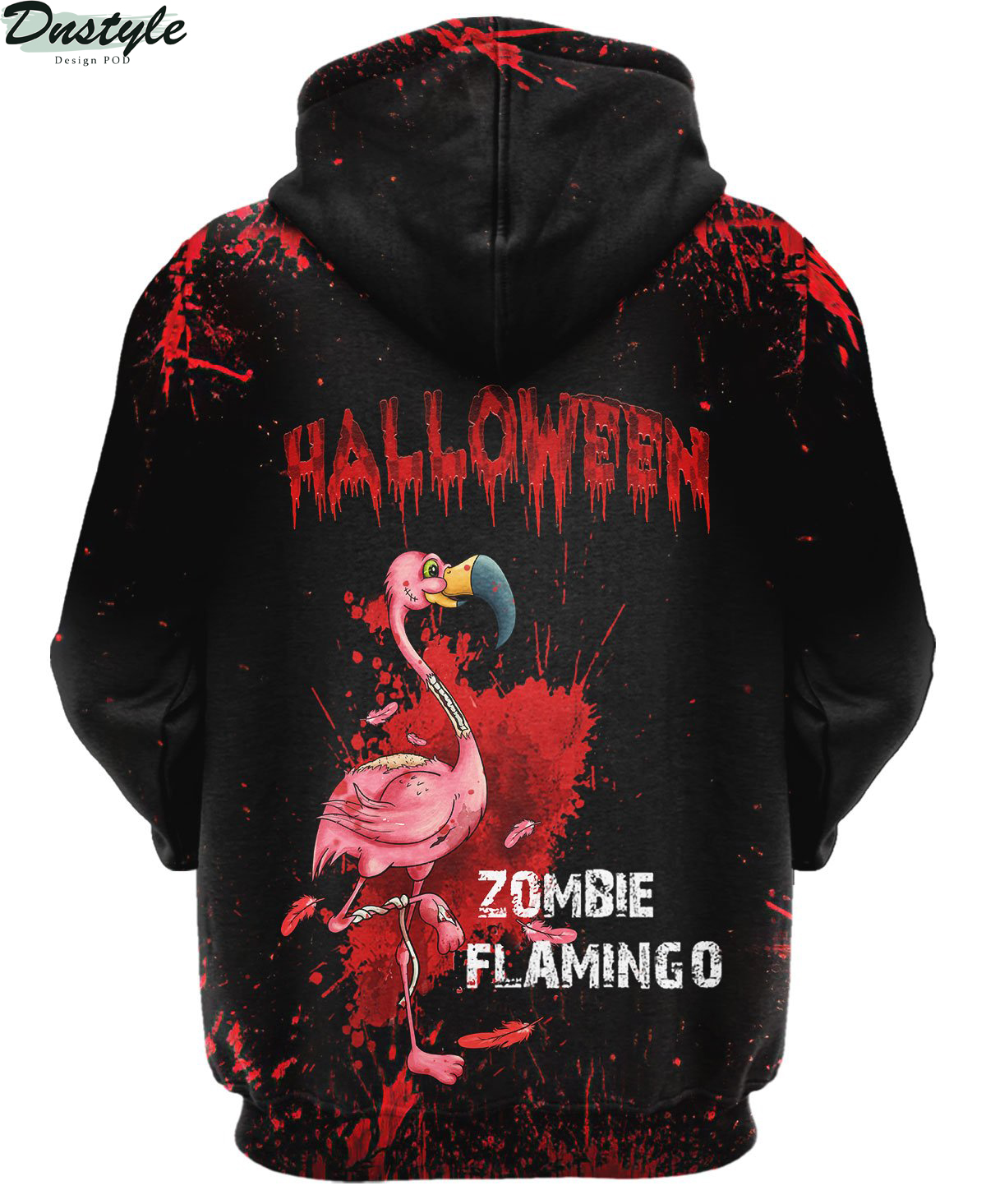 Flamingo Zombie Black Halloween 3d hoodie 1