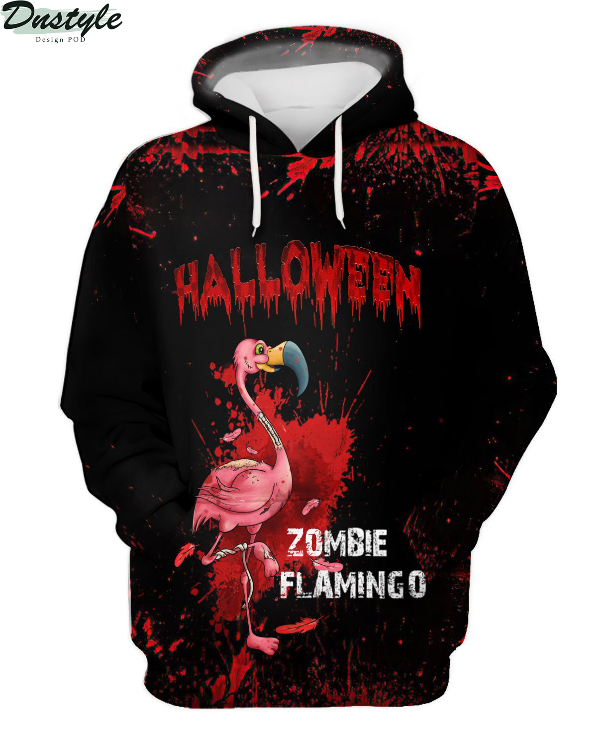 Flamingo Zombie Black Halloween 3d hoodie