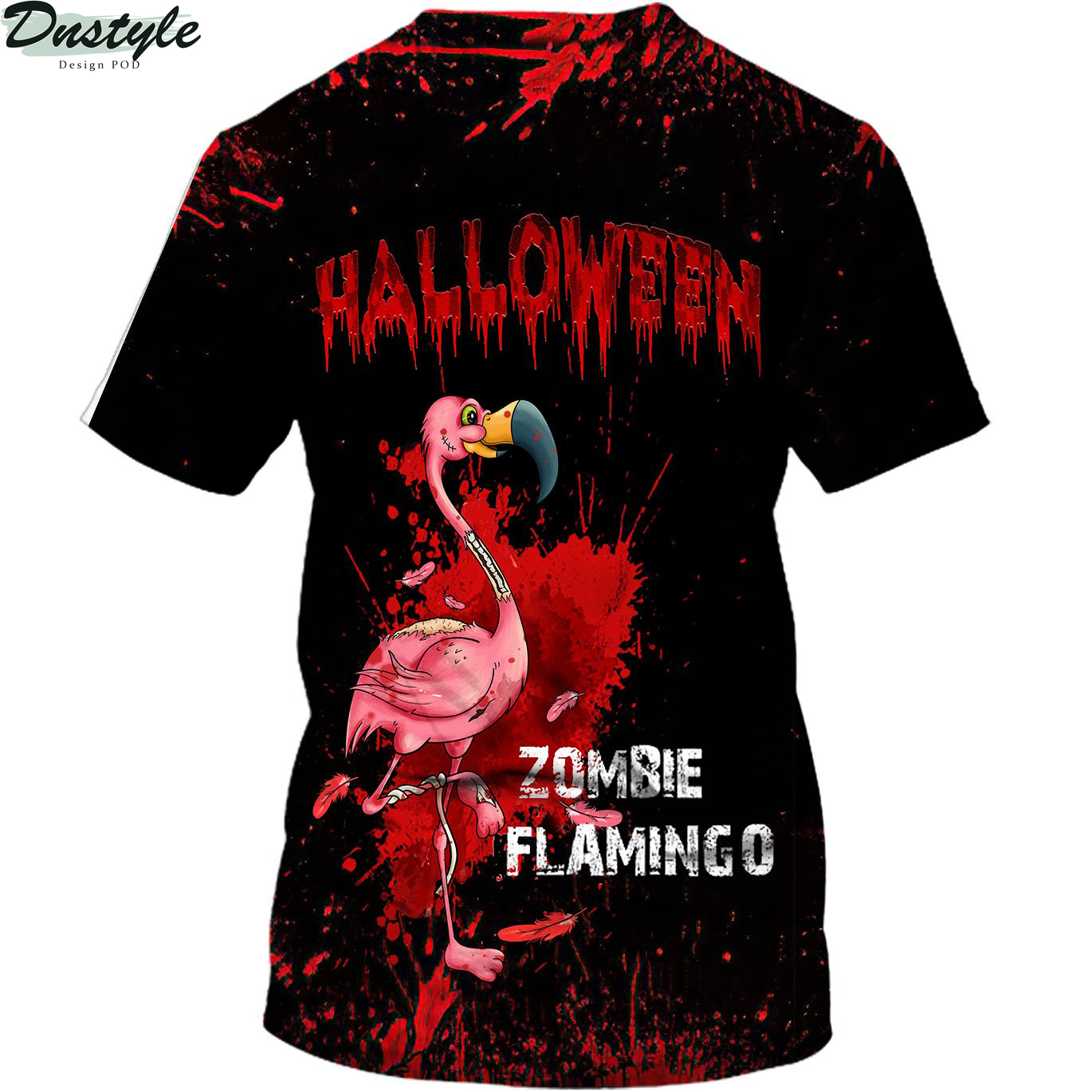 Flamingo Zombie Black Halloween 3d shirt 1