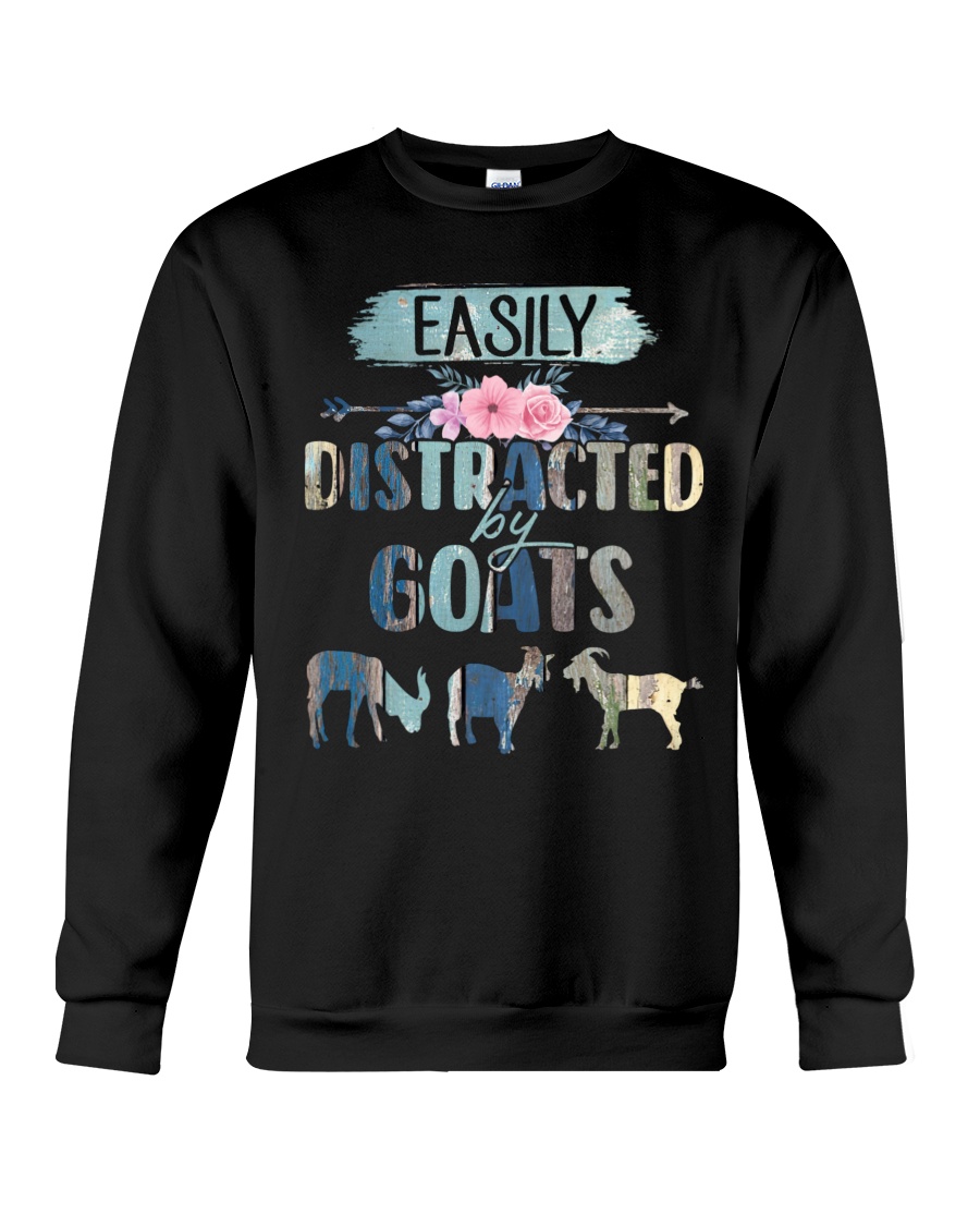 Floral easily distracted by goats sweatshirt