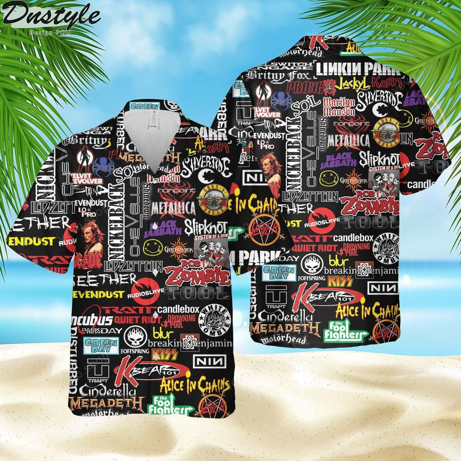 Guns n roses rock fans music hawaiian shirt