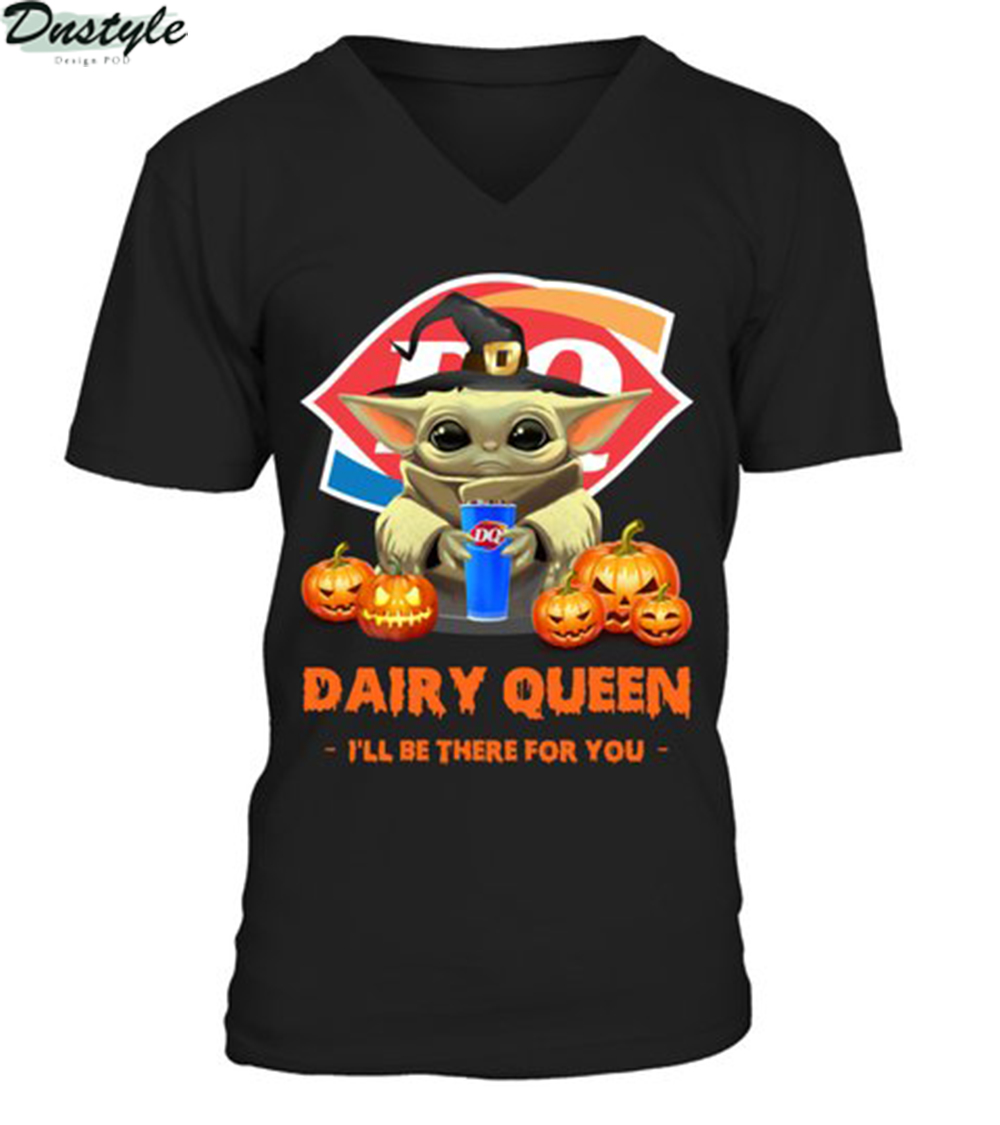 Halloween baby yoda dairy queen I'll be there for you v-neck