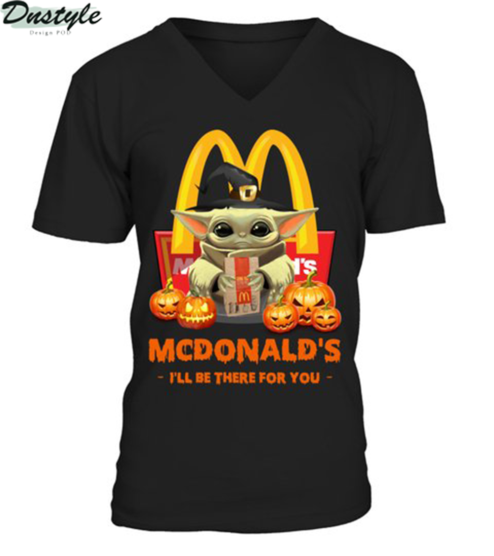Halloween baby yoda mcdonalds I'll be there for you v-neck