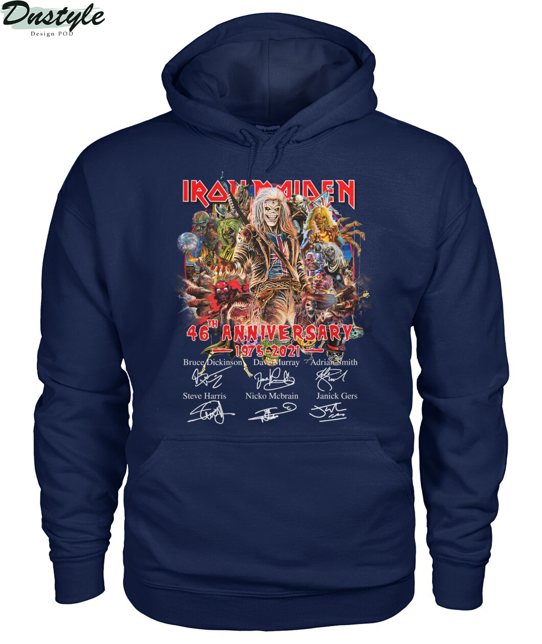 Iron Maiden 46th anniversary 1975 2021 signature hoodie