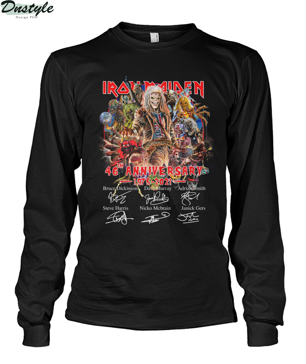 Iron Maiden 46th anniversary 1975 2021 signature long sleeve
