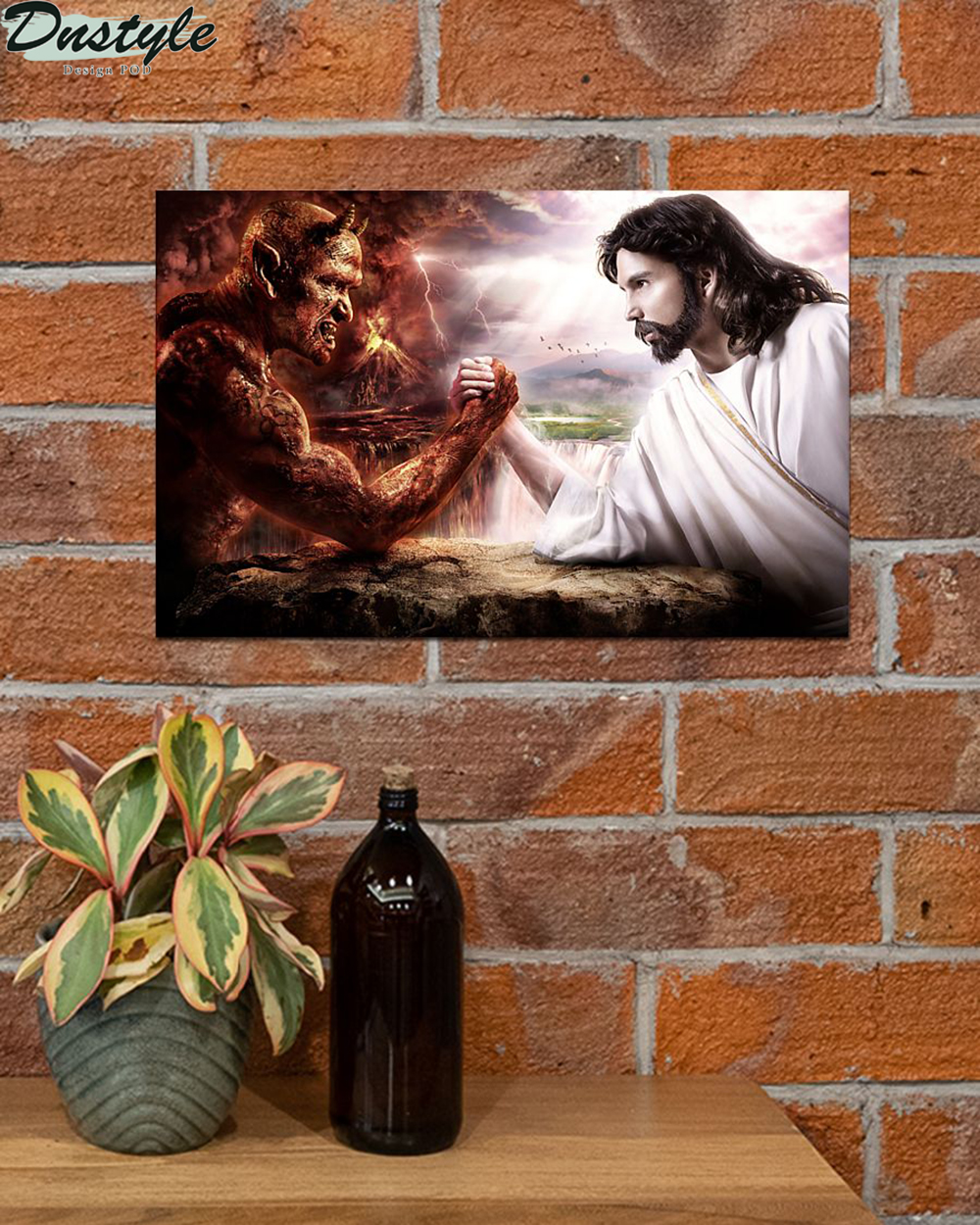 Jesus god vs devil poster 1