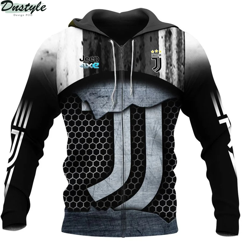 Juventus 3d all over printed zip hoodie