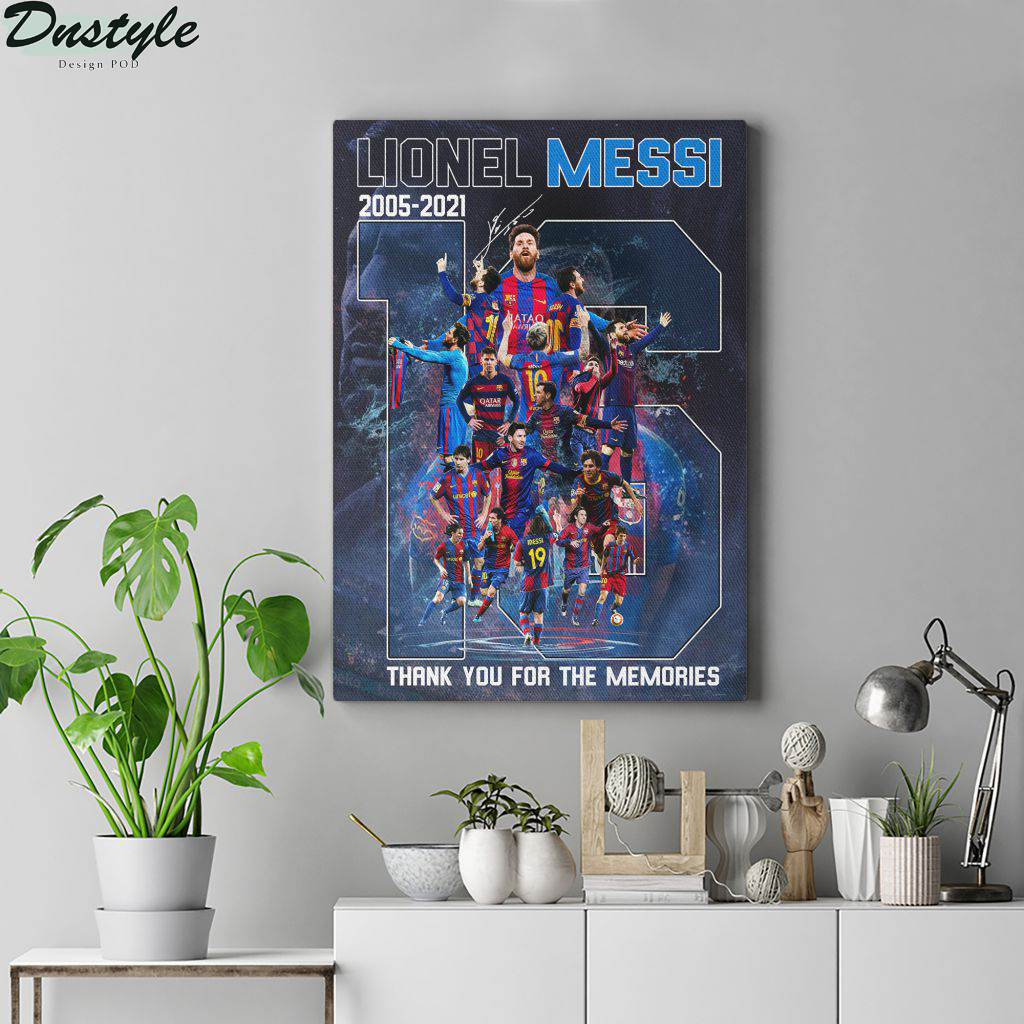 Lionel Messi 16 years signature thank you for the memories poster