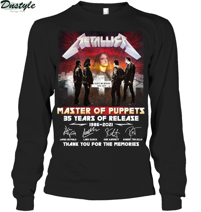 Metallica master of puppets 35 years of release thank you for the memories long sleeve