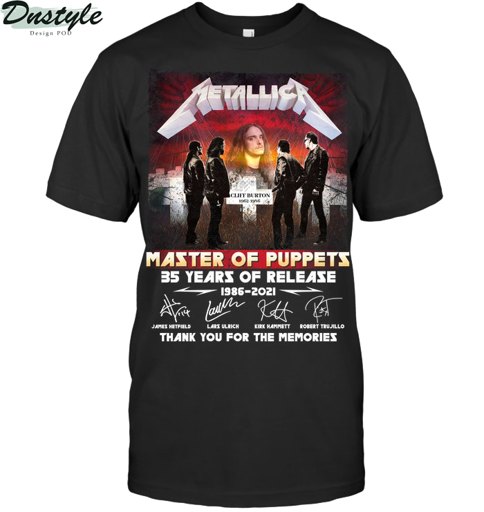 Metallica master of puppets 35 years of release thank you for the memories shirt