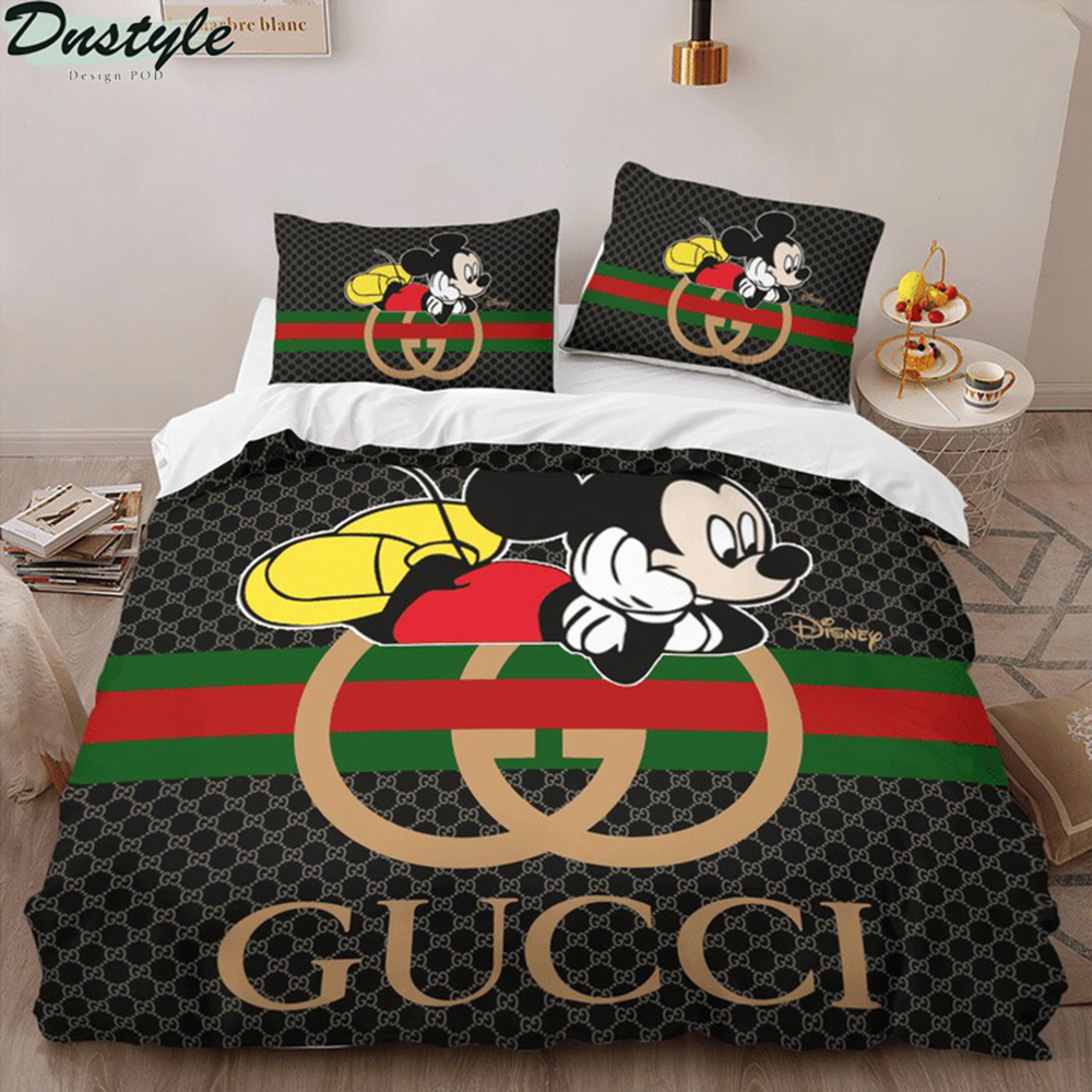 Mickey disney Gucci 3d bedding set 1