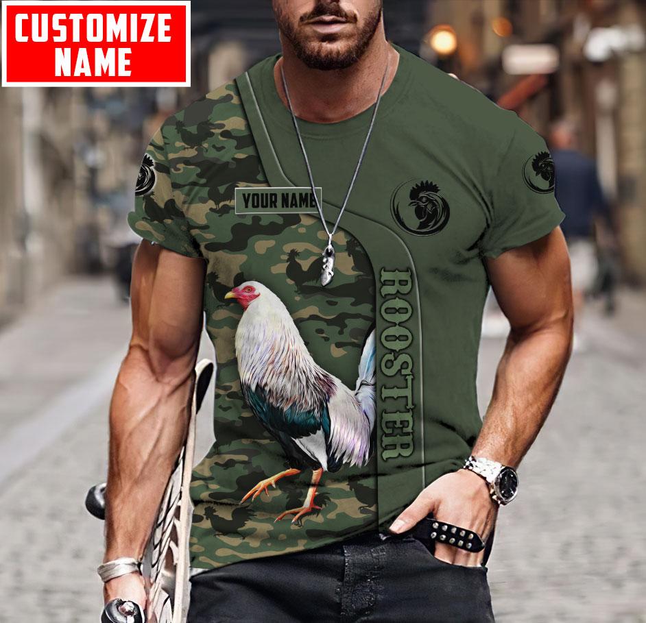 Personalized custom name rooster 3d all over printed shirt