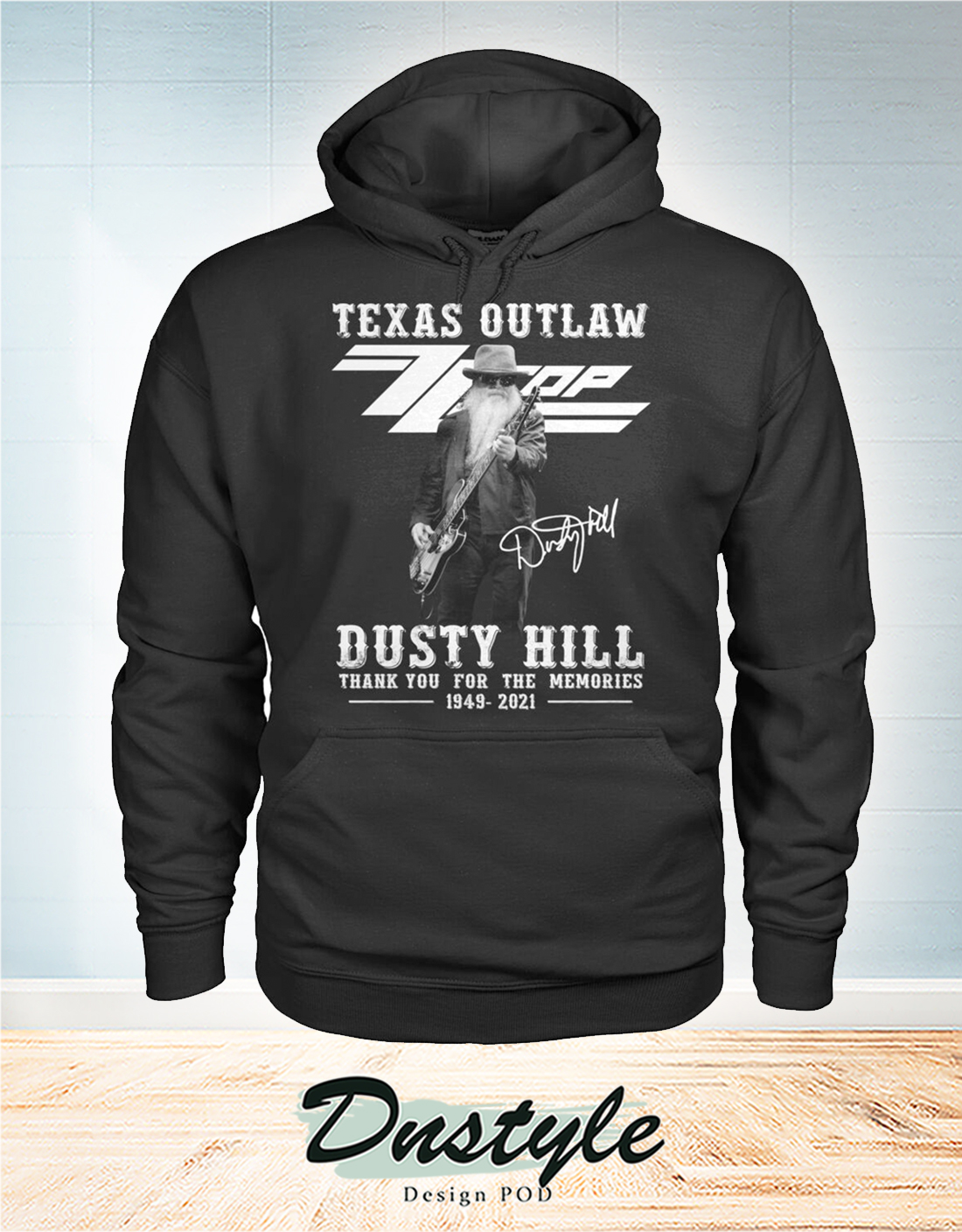 Texas outlaw ZZ Top dusty hill thank you for the memories hoodie