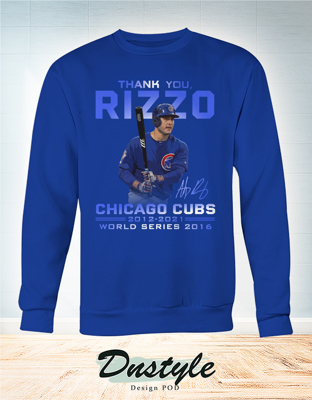 Thank you Rizzo signature chicago cubs world series 2016 sweatshirt