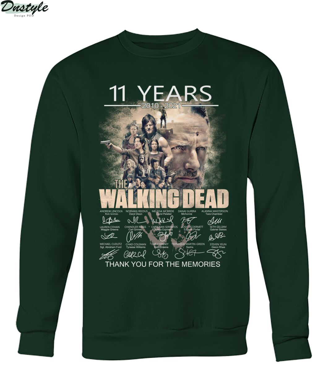 The walking dead 11 years 2010-2021 thank you for the memories sweatshirt