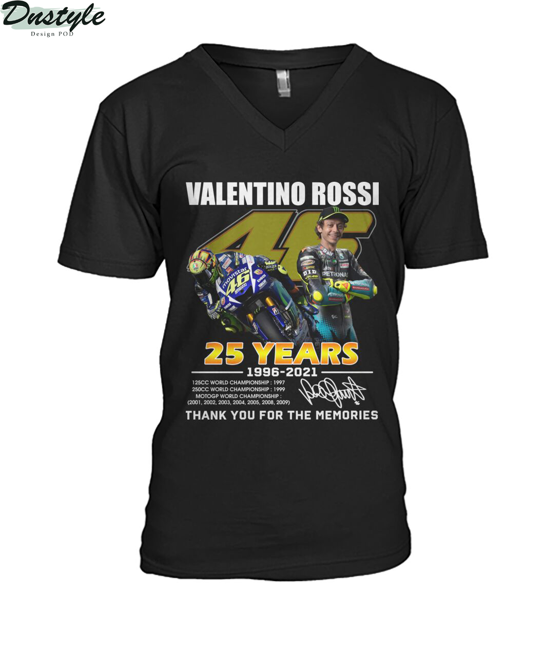 Valentino rossi 25 years thank you for the memories v-neck