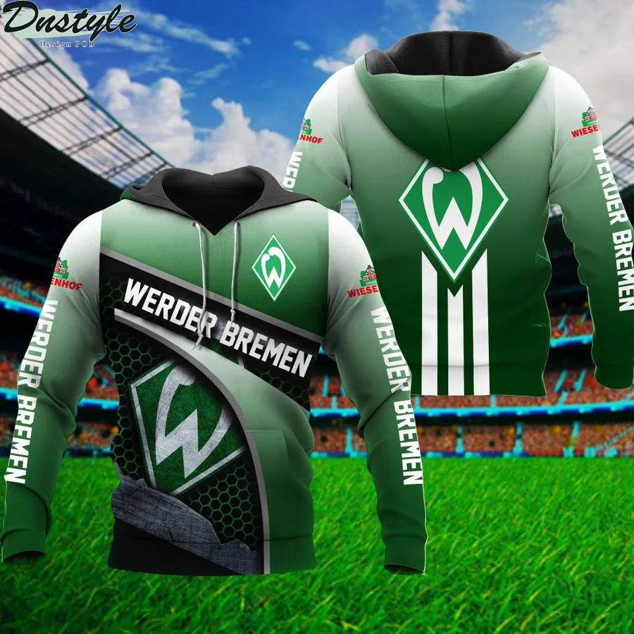 Werder bremen 3d all over printed hoodie