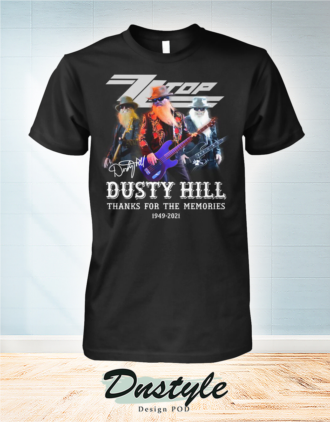 Zz Top Dusty Hill thanks for the memories signature shirt