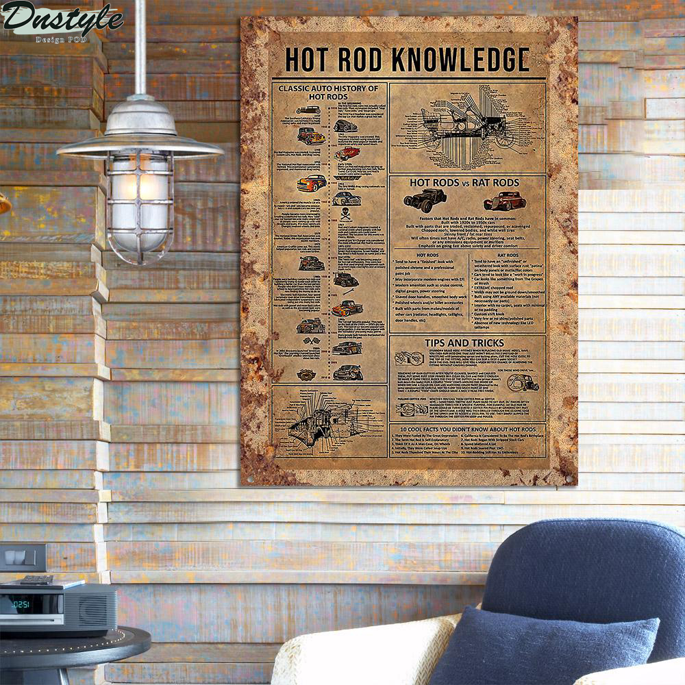 Hot rod knowledge metal sign