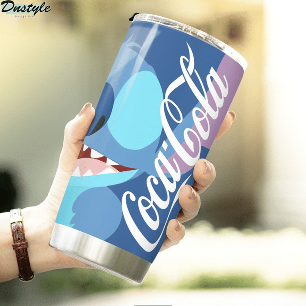Stitch I don't care what day it is Coca cola tumbler 1