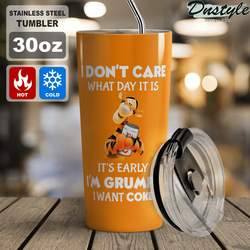 Tigger I don't care what day it is Coca cola tumbler 1