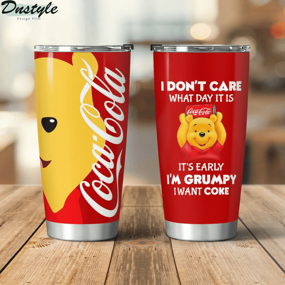 Winnie the Pooh I don't care what day it is Coca cola tumbler