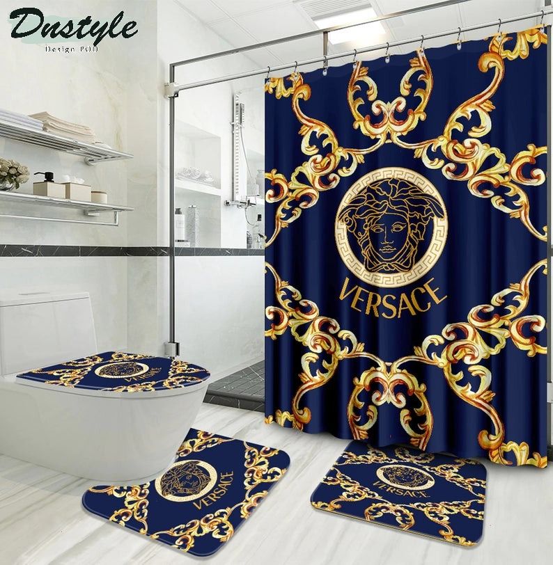 Versace Type 3 Bathroom Mat Shower Curtain