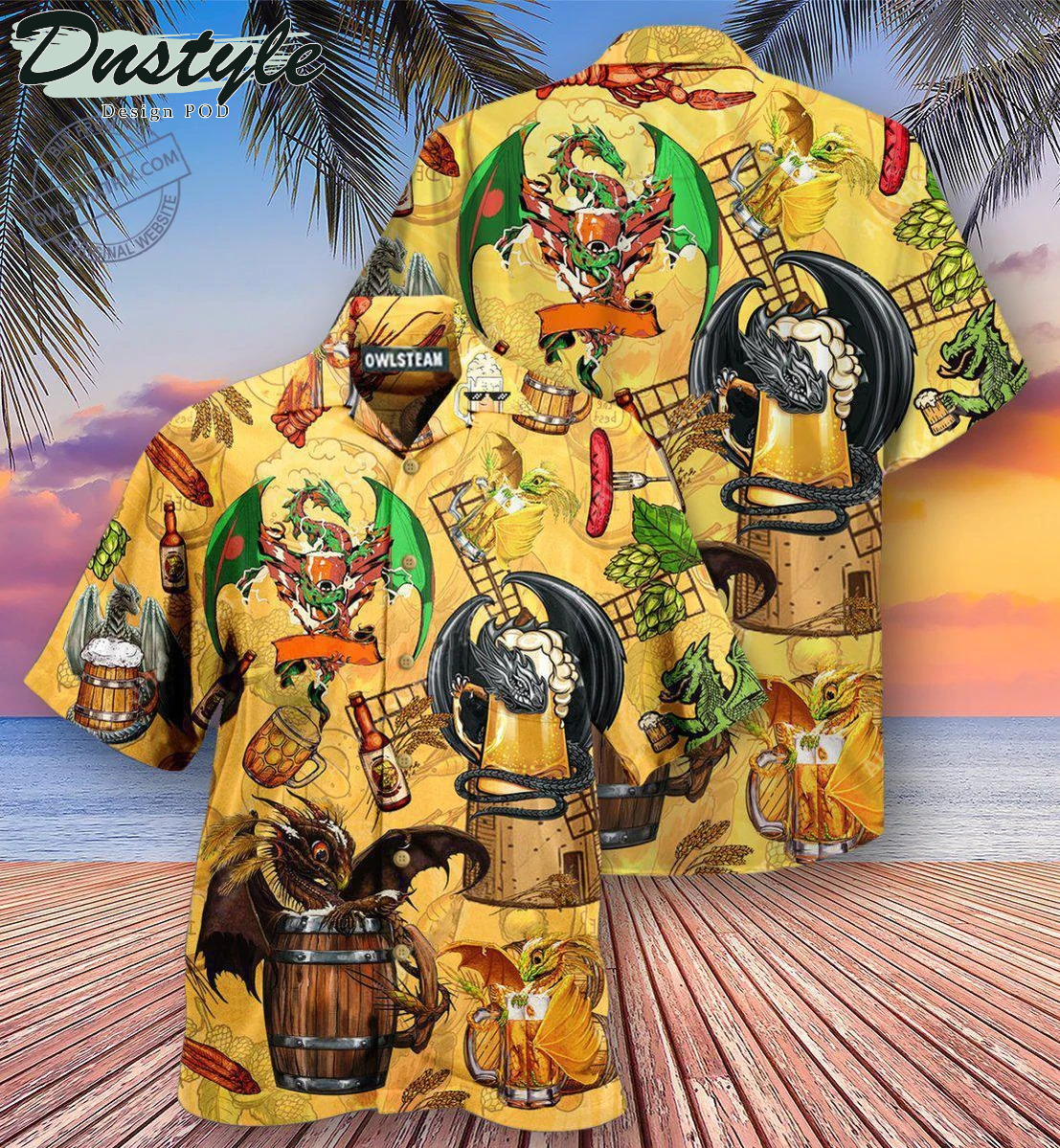 Dragon Drunkgon Loves Beer Hawaiian Shirt
